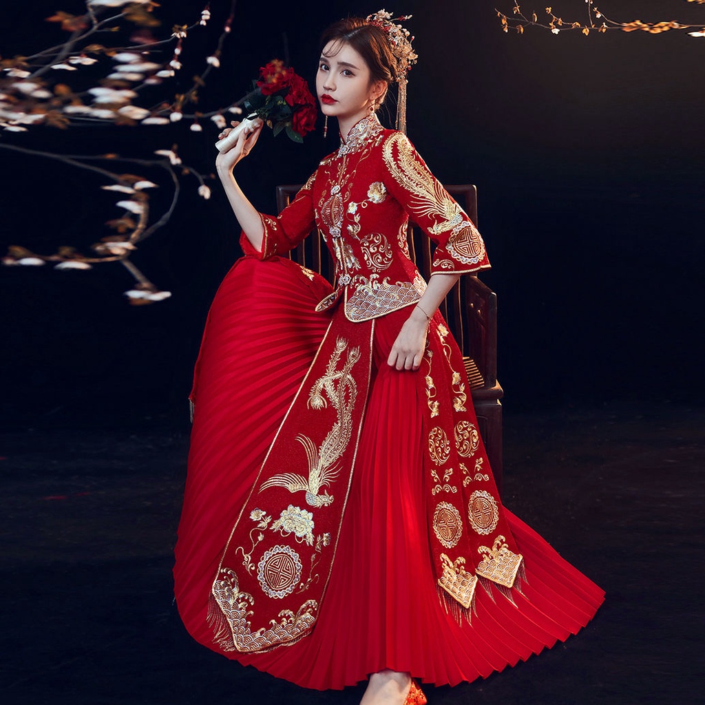 Đầm Cưới Kiểu Kimono Trung Hoa Thời Trang Xuân Hè 2022 Mới Cho Cô Dâu