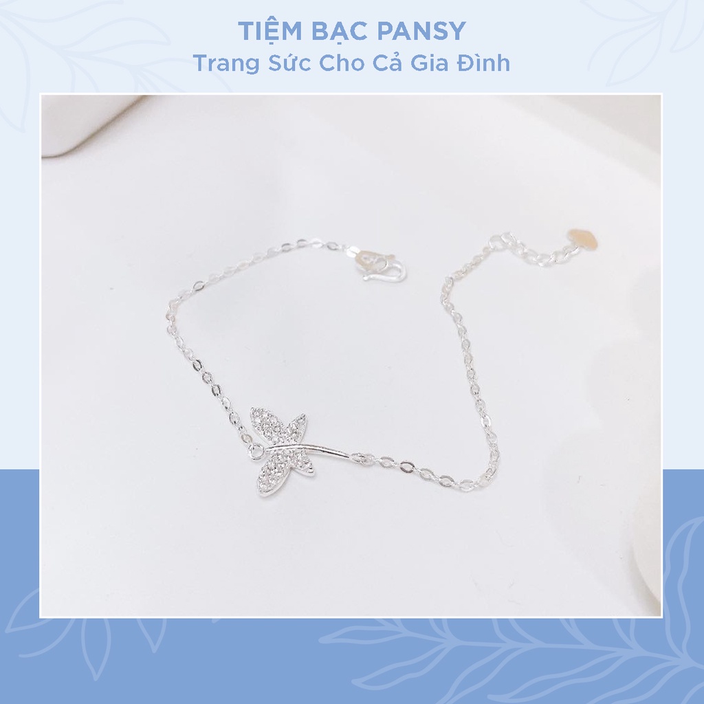 Vòng tay bạc nữ PANSY hình cánh bướm duyên dáng, lắc tay nữ bằng bạc ta đẹp giá chất