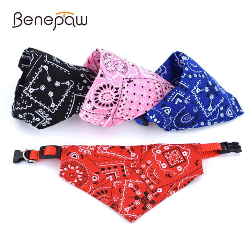 Benepaw Khăn Choàng Cổ Tam Giác In Họa Tiết Thời Trang Có Thể Giặt Rửa Dễ Vệ Sinh Cho Cún Cưng