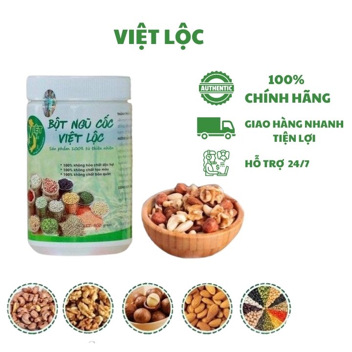 ❤Ngũ cốc Việt lộc chính hãngFRESHIP24 loại hạt dinh dưỡng-1 hộp 500gr