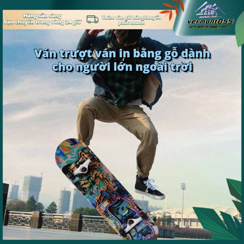 Có thể bán buôn Thể thao ngoài trời 4 bánh dành cho người lớn ván trượt ván gỗ Maple dài để giải trí Hàng giao ngayVermont055