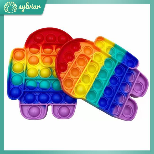 [sylviar] Pop It Bộ Đồ Chơi Con Quay Bong Bóng Mềm Mại Hình Cây Kem Nhiều Màu Sắc Làm Quà Tặng Cho Bé