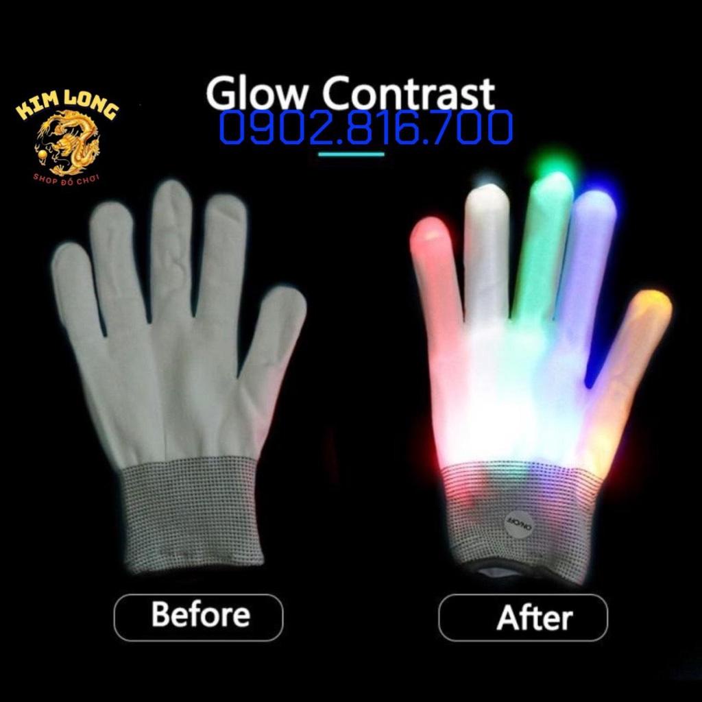 1 CẶP GĂNG TAY GLOVER ĐÈN LED 7 MÀU PHÁT SÁNG NGHỆ THUẬT ĐƯỜNG PHỐ TRANG PHỤC HÓA TRANG HALLOWEEN TRUNG THU