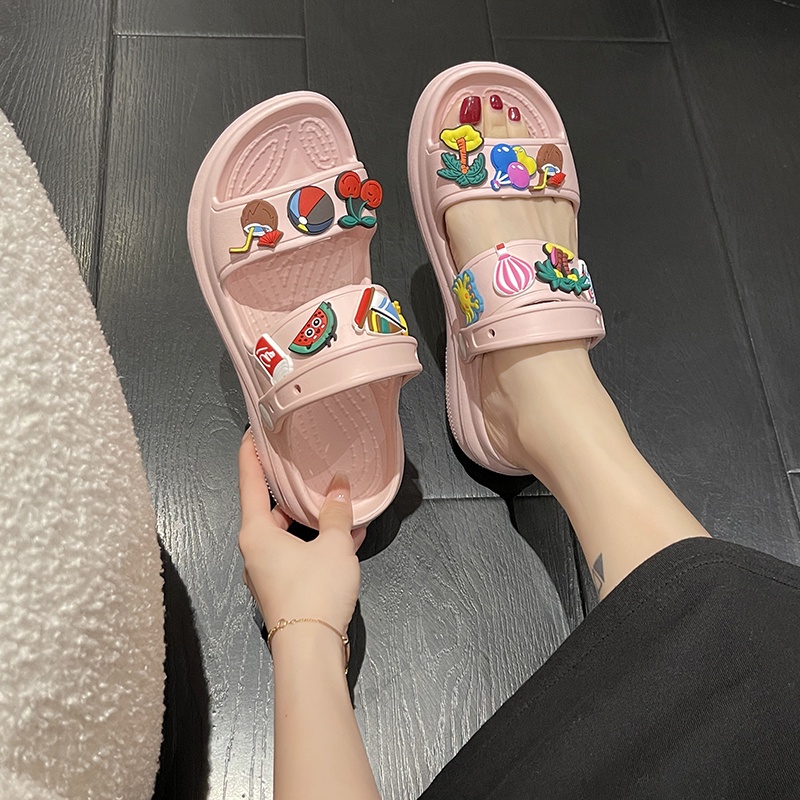 💗 Dép Nữ Đế Dày Thời Trang💗  Dép Đế Cao  Đính Hoa  Dép Cá tính