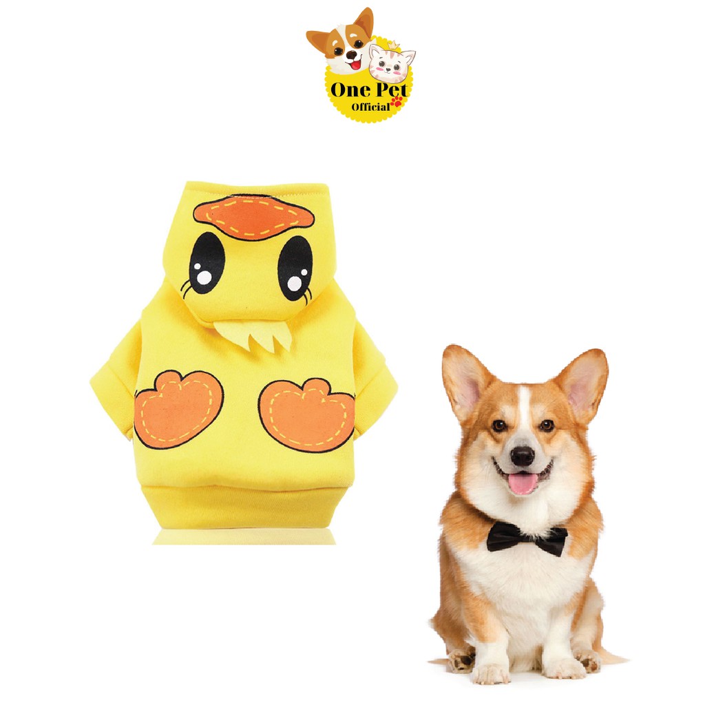 Quần áo thú cưng thời trang cho Chó, Quần áo cho Mèo hình chú Vịt vàng có nón đội - One Pet Shop