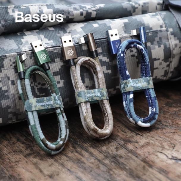 Cáp sạc chơi game mobile iPHONE/ iPad chữ L dây dù, sạc nhanh 2,4A. Baseus Camouflage Mobile Game Cable.