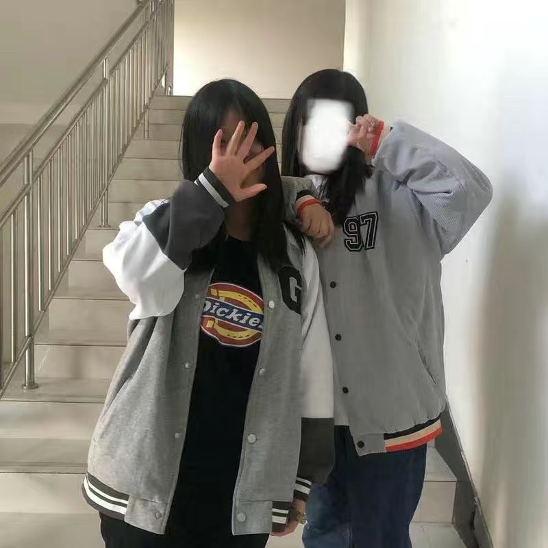 Áo khoác bomber varsity jacket len tăm nam nữ phong cách 1997 kiểu cổ điển