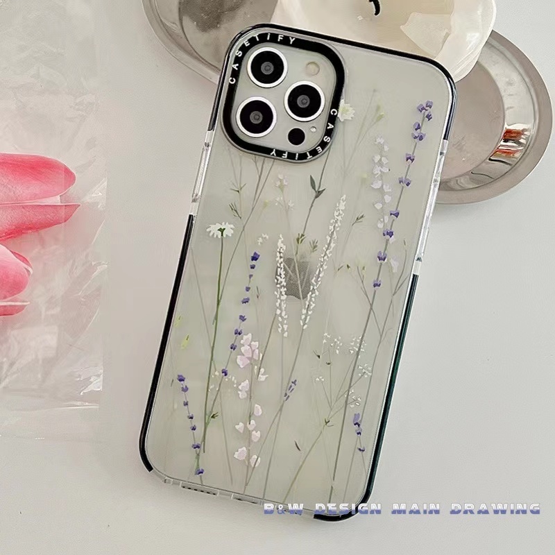 Ốp Điện Thoại Mềm Trong Suốt Chống Sốc Họa Tiết Hoa Đơn Giản Cho iPhone 13 12 11 Pro MAX 7Plus 8Plus X XS MAX XR