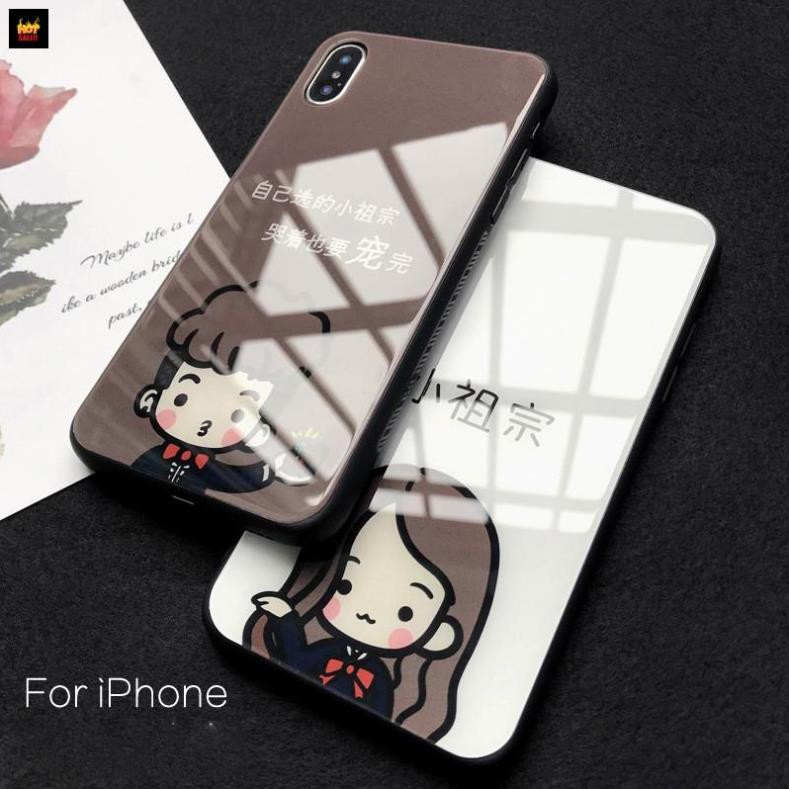 ỐP LƯNG kính  đôi nam nữ cute - IP 6/6S - 6 Plus/ 6S Plus - 7/ 8 - 7 Plus/ 8 Plus - X/ XS/ XS Max đẹp