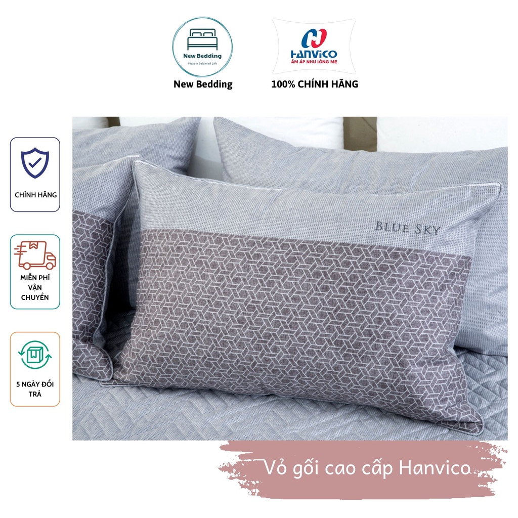 Vỏ gối Hanvico cao cấp, chất liệu 100% Cotton, dòng sản phẩm DLP mật độ sợi cao, nhiều màu sắc
