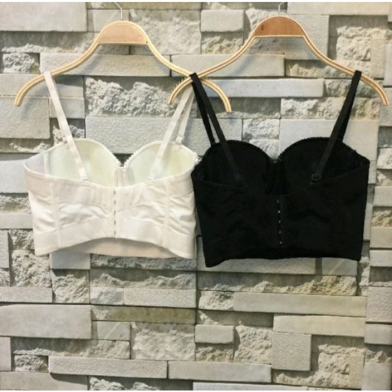 Áo cúp ngực 2 dây croptop đính hạt phong cách