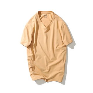 Áo phông nam, áo thun nam cổ tim trơn DEFOXX vải cotton 4 chiều màu da - ATDF2