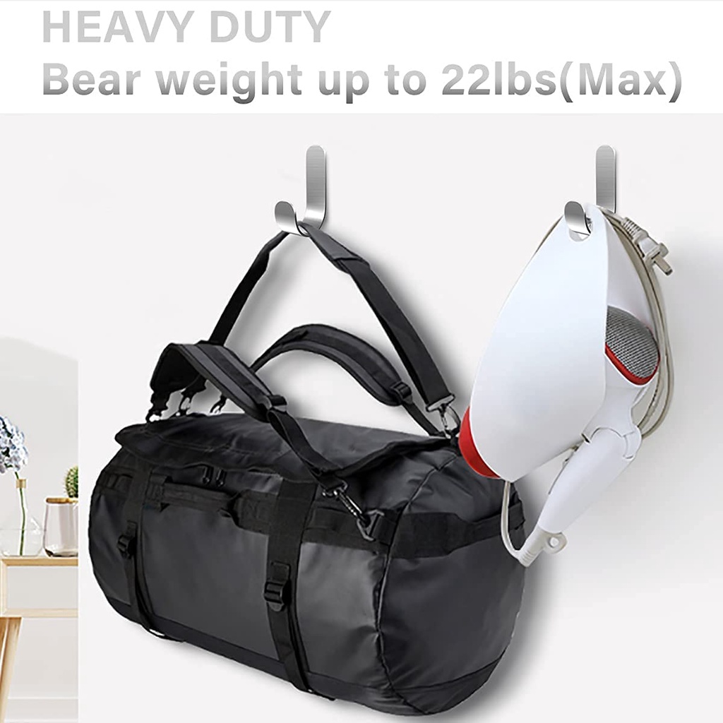 Set 1/2/5 Móc Treo Đồ Dán Tường Bằng Thép Không Gỉ Chống Nước Đa Năng