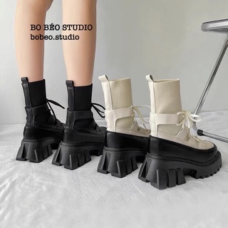(SẴN) Bốt ulzzang B75 đế răng cưa 5cmW