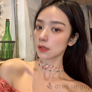 Dây chuyền Choker thiết kế vòng hoa có thể điều chỉnh kích cỡ dành cho nữ