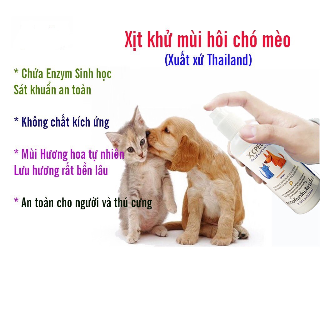 Xịt khử mùi hôi của chó mèo XCpet 100ml và FAY 350ml Khử mùi hôi chuồng thú cưng