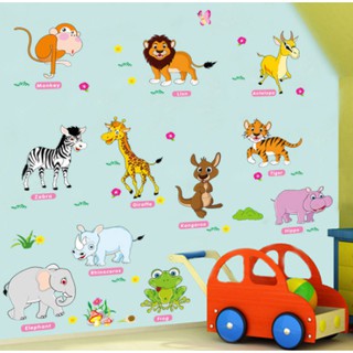 Decal dán tường trang trí: Vườn thú tiếng anh TL57