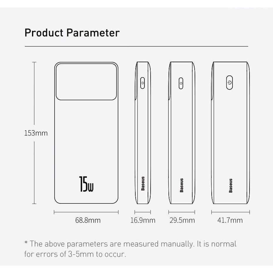 Pin sạc dự phòng Baseus 20000/10000mAh sạc nhanh 15W cho iPhone, Samsung,...