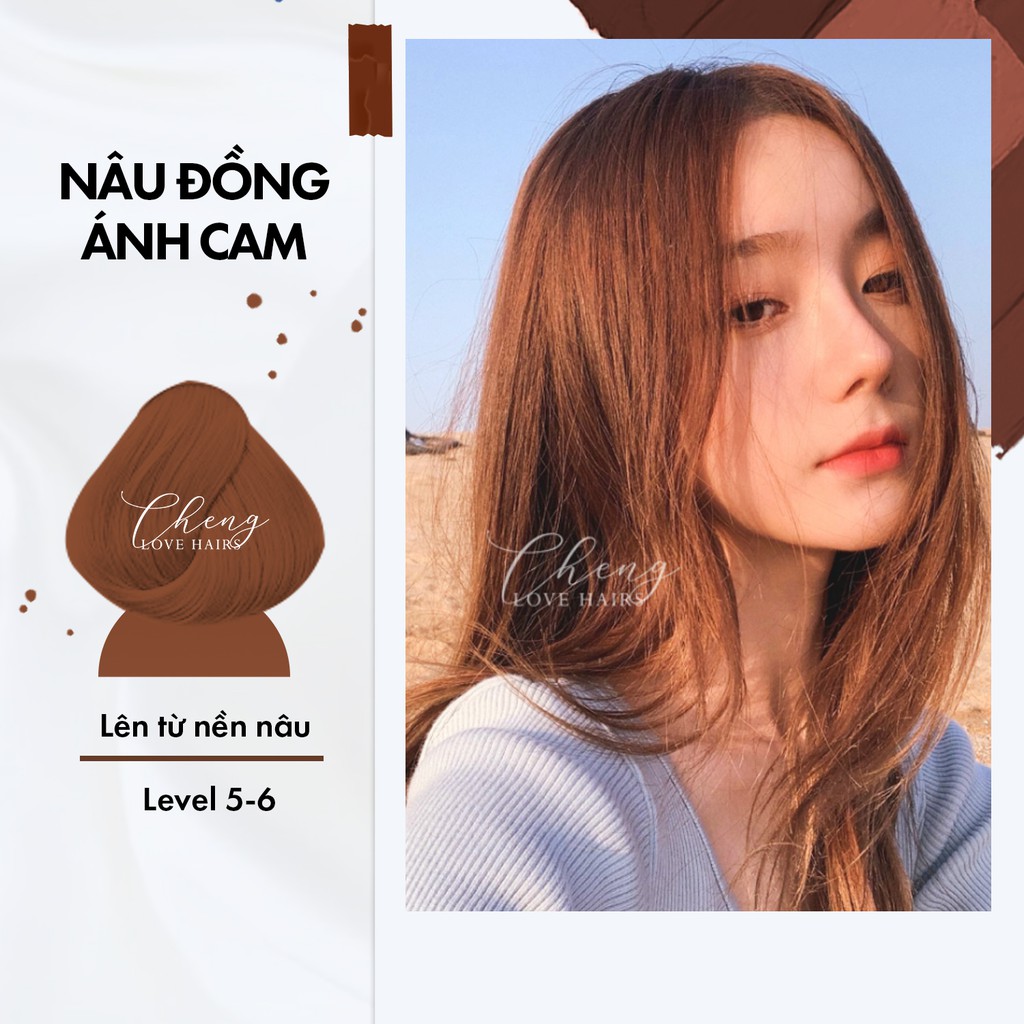 Thuốc nhuộm tóc màu NÂU ĐỒNG ÁNH CAM  Chenglovehairs, Chengloveshair, Chengloveshairs, Chenglovehair