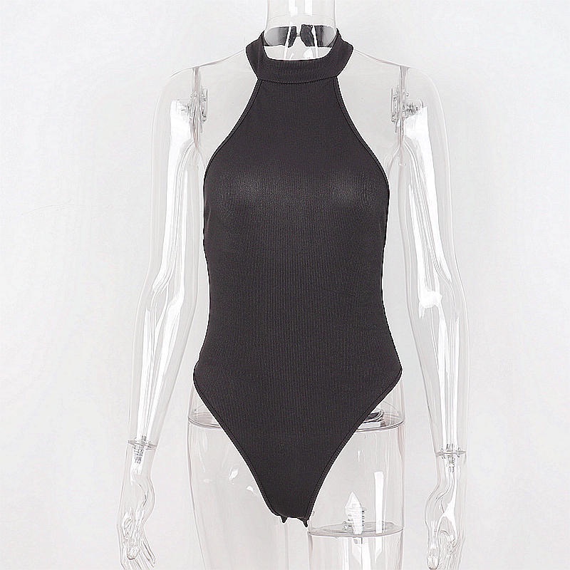 Jumpsuit Sát Nách Hở Lưng Màu Trơn Gợi Cảm Cho Nữ L0319