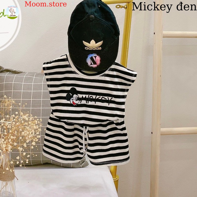 Đồ bộ cotton cho bé trai gái 8-18kg hình chữ mickey cho bé chất cotton 4 chiều Moomstore