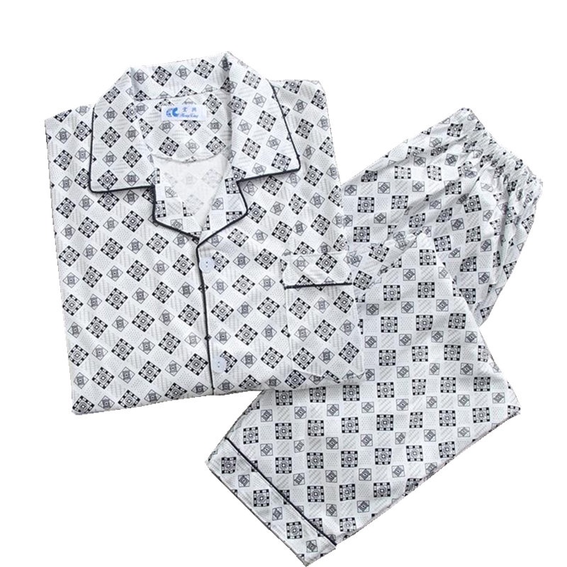 Bộ Đồ Ngủ Tay Dài Vải Cotton Plus Size Thời Trang Thu Đông Cho Nam Trung Niên