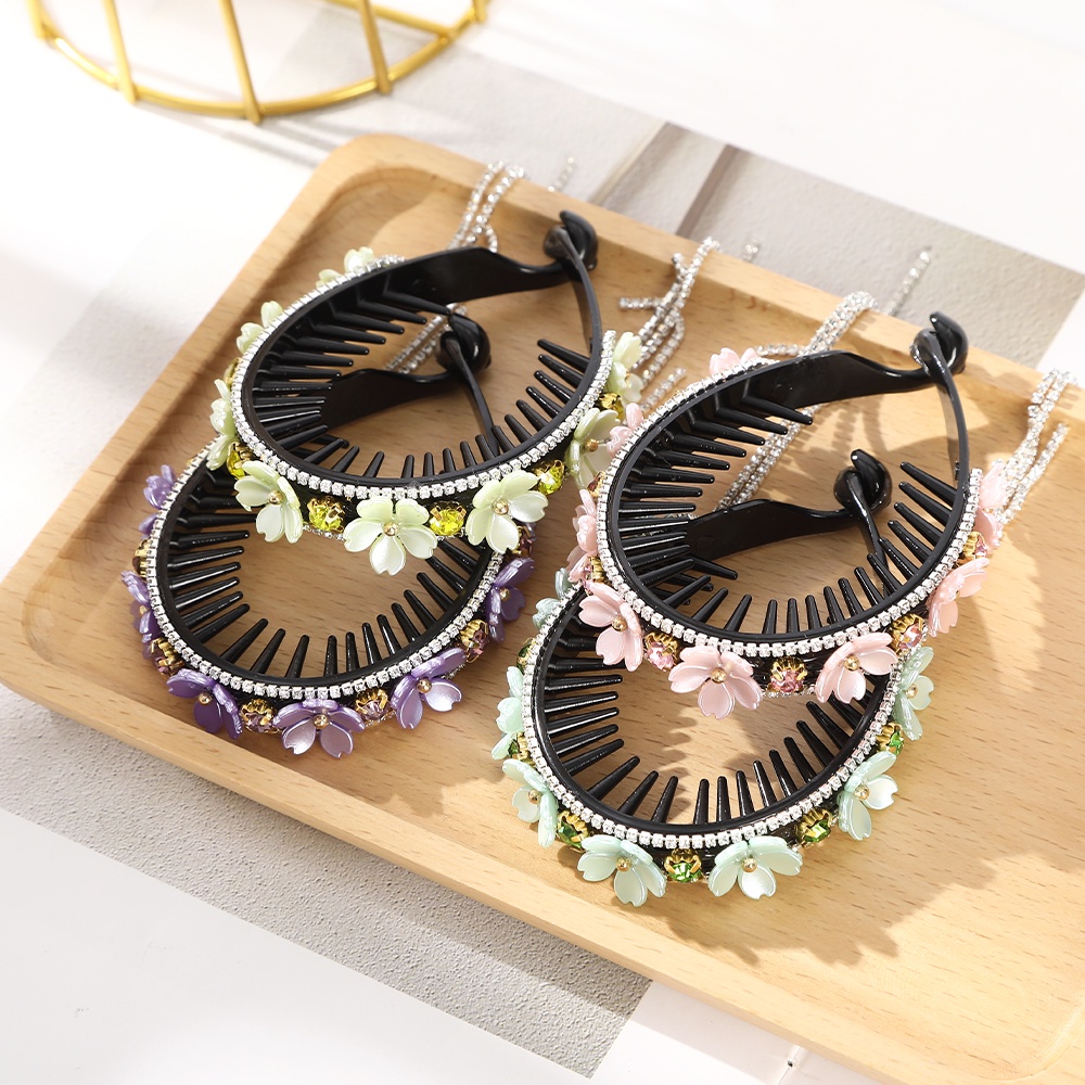 Kẹp Tóc Hình Hoa Đính Đá Thời Trang Hàn Quốc Cho Nữ