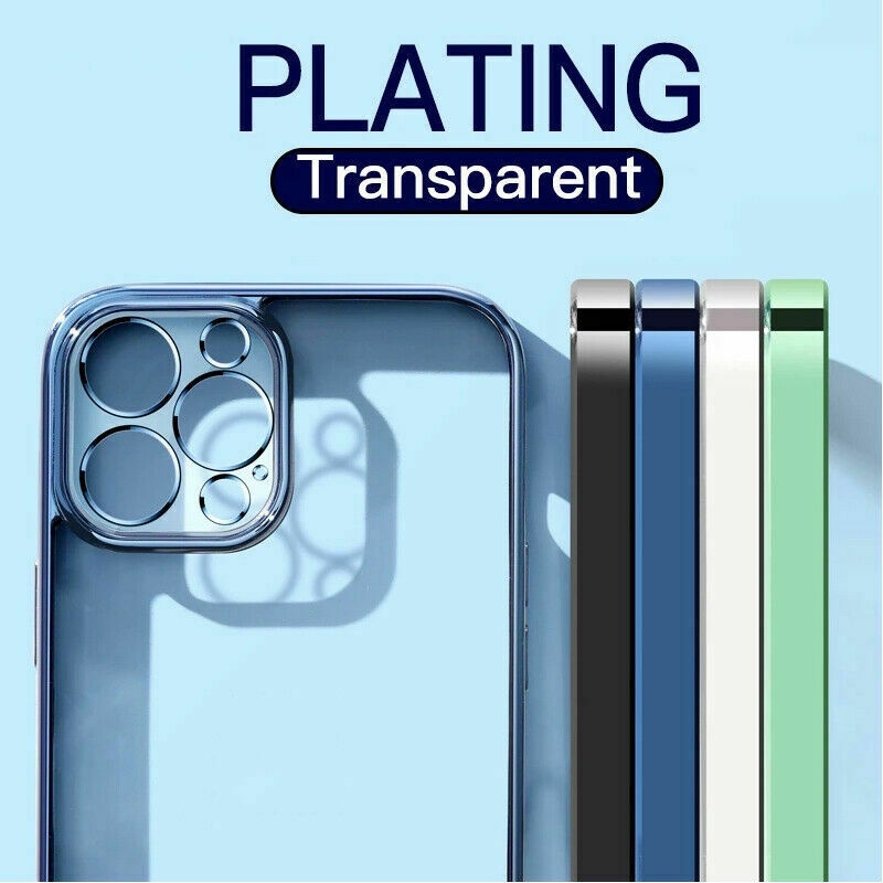 Ốp điện thoại trong suốt khung vuông cổ điển cho iPhone X XR XS MAX 6 7 8 Plus 12mini 11 12 Pro Max SE 2020