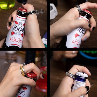 Nhẫn khui bia dây xích cá tính thời trang