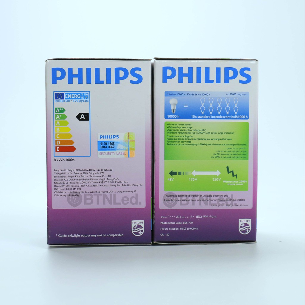 Bóng đèn PHILIPS Ecobright LEDBulb 8W E27 A60 - [HÀNG CHÍNH HÃNG] - ÁNH SÁNG TRẮNG - Tiết kiệm điện, chất lượng sáng cao | BigBuy360 - bigbuy360.vn