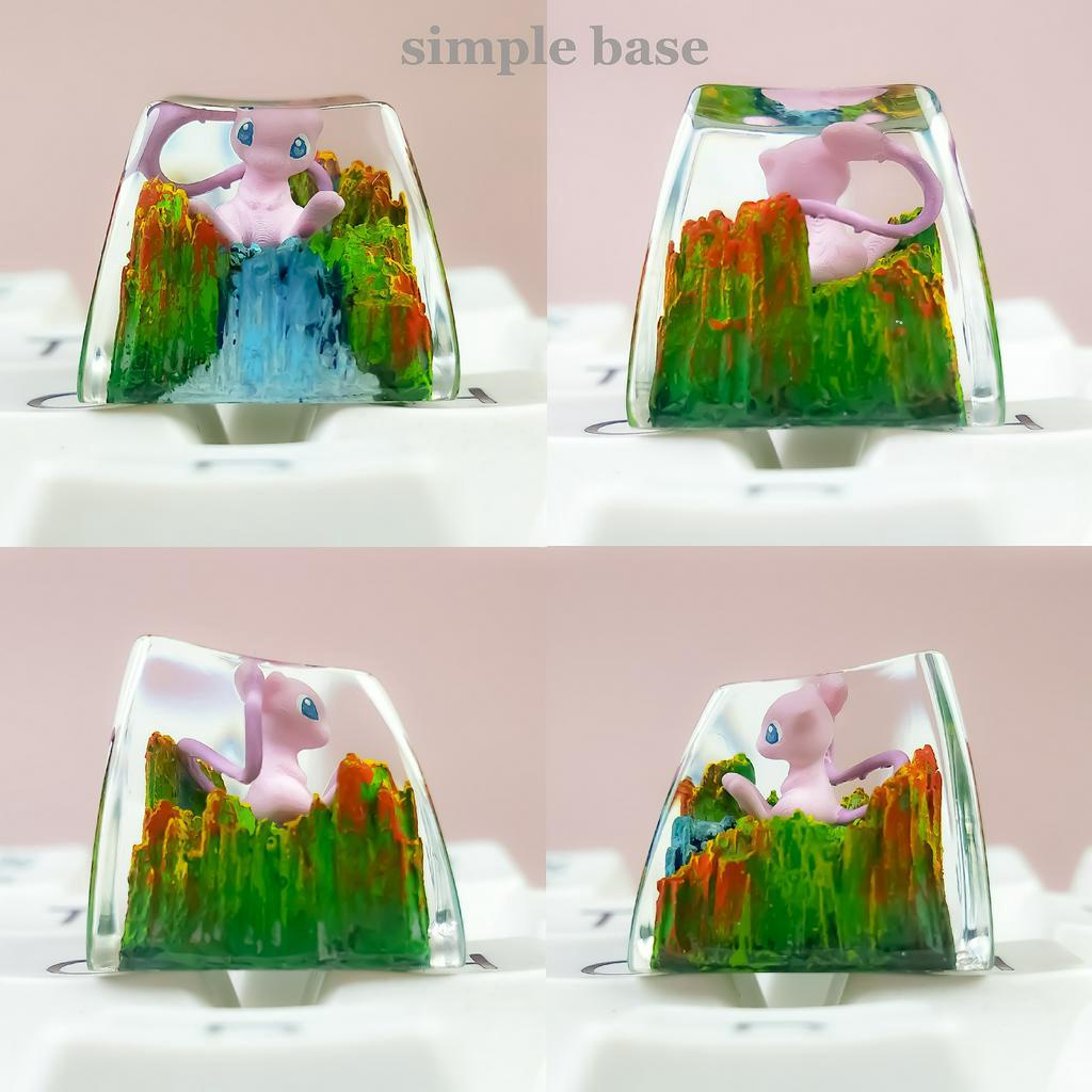 Nút bàn phím Pokemon, nút bàn phím Mew , Bàn phím nhân vật hoạt hình - Mew keycap, POKÉMON Artisan Keycap
