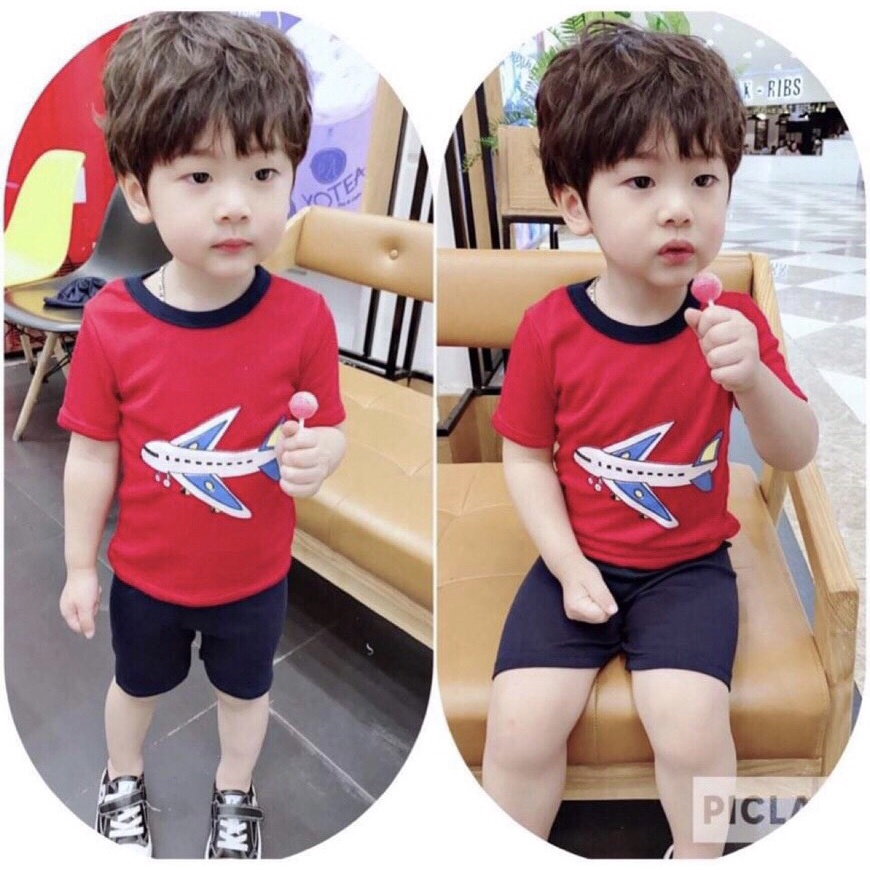 Bộ cotton cộc tay cho bé trai