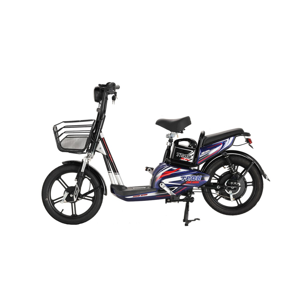 Xe đạp điện DK Tron, dùng 4 bình ắc quy 12Ah không cần đăng ký biển số phù hợp cho học sinh