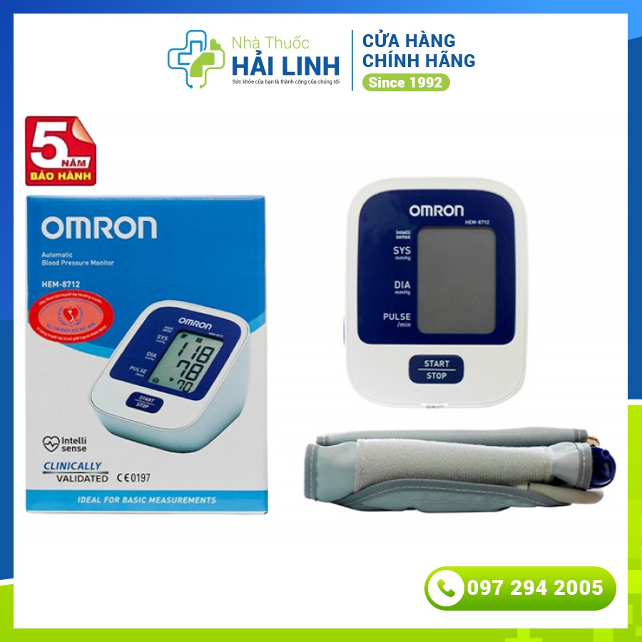 Máy Đo Huyết Áp Tự Động OMRON HEM-8712 ⚡ Bảo hành 5 năm ⚡ Cao cấp Giúp đo huyết áp chính xác hiệu quả