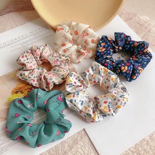 Scrunchies Dây cột tóc hoạ tiết Hoa nhí cho Nữ