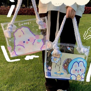 Túi tote trong suốt cỡ lớn in họa tiết hoạt hình dễ thương