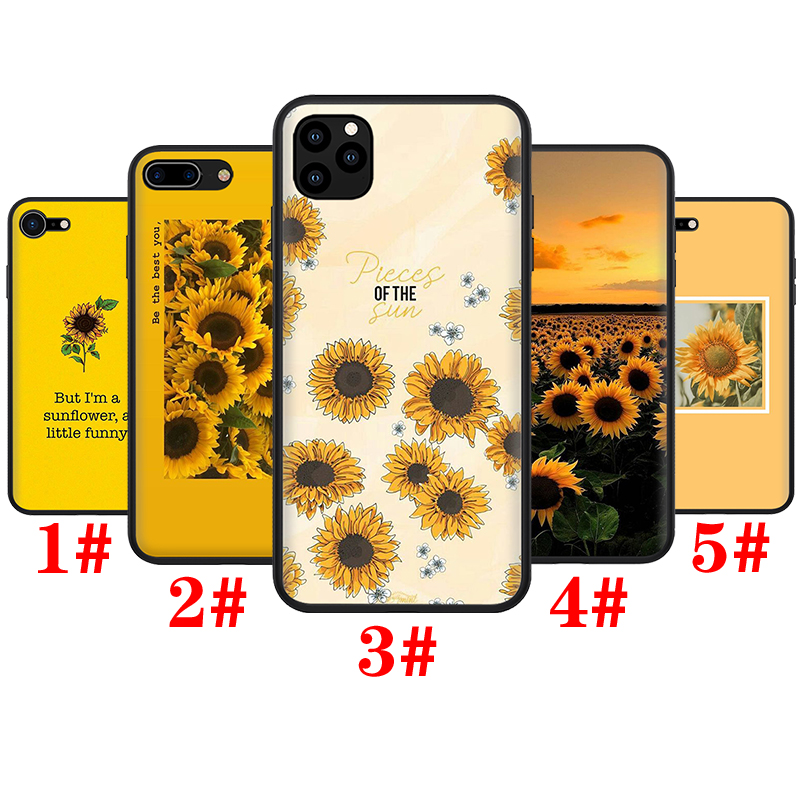 Ốp Lưng Hoa Hướng Dương Màu Vàng Sang Trọng Cho Iphone 11 12 Pro Mini Xs Max X Xr