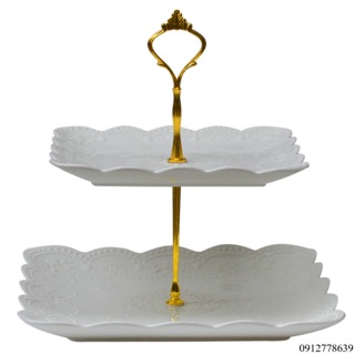 Khay 2 tầng sứ