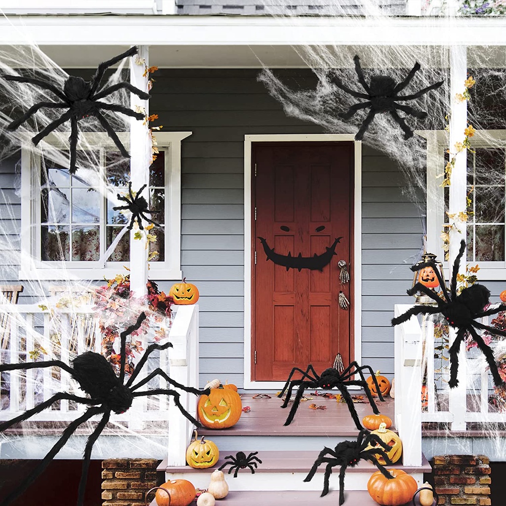 Nhện Giả Màu Đen 30 / 75 / 125cm Trang Trí Halloween
