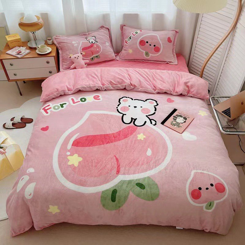 Bộ Chăn Ga Gối Nỉ Nhung 3D Etami
