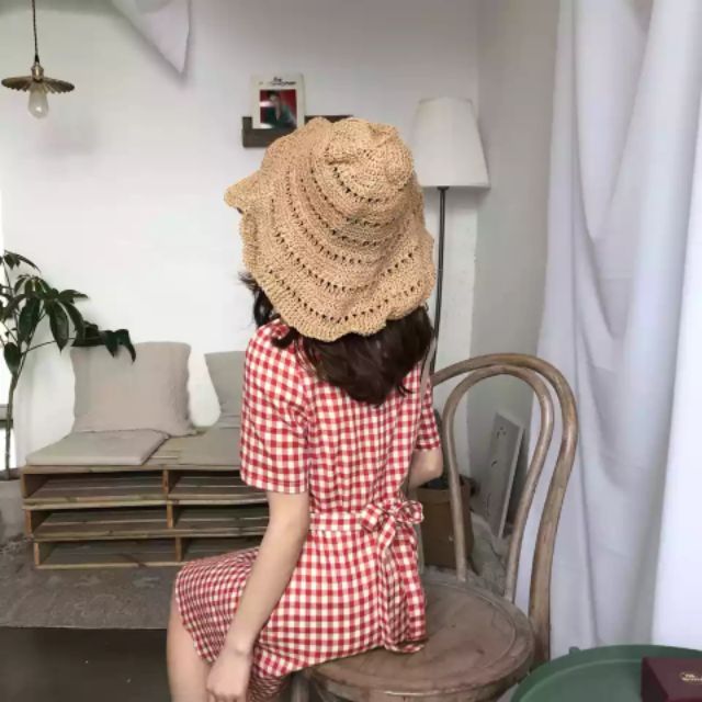 MS140 Váy đũi cổ tim thắt nơ vintage