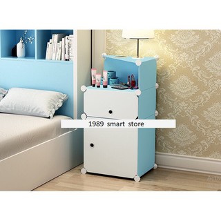 TỦ MINI ĐỂ ĐẦU GIƯỜNG 1 Ô TO-1 Ô NHỎ - 1 KỆ GÓC