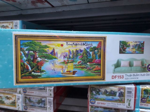 Tranh đính đá phong cảnh DF153 130x65cm