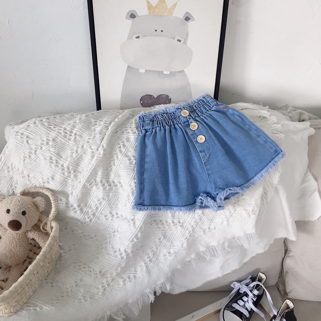 Quần Short Jeans Giả Váy Thời Trang Cho Bé Gái Hàng Quảng Châu Cao Câp