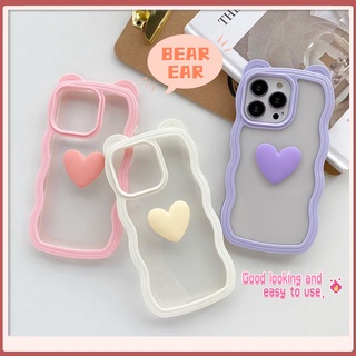 Ốp Điện Thoại silicone Mềm Trong Suốt Họa Tiết Tai Gấu 3d Cho iphone 11 12 13 pro