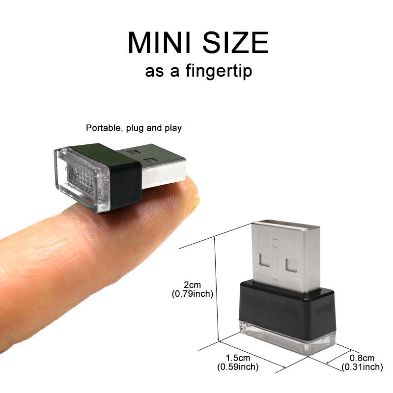 Đèn LED USB Mini Linh Hoạt Trang Trí Nội Thất Xe Hơi