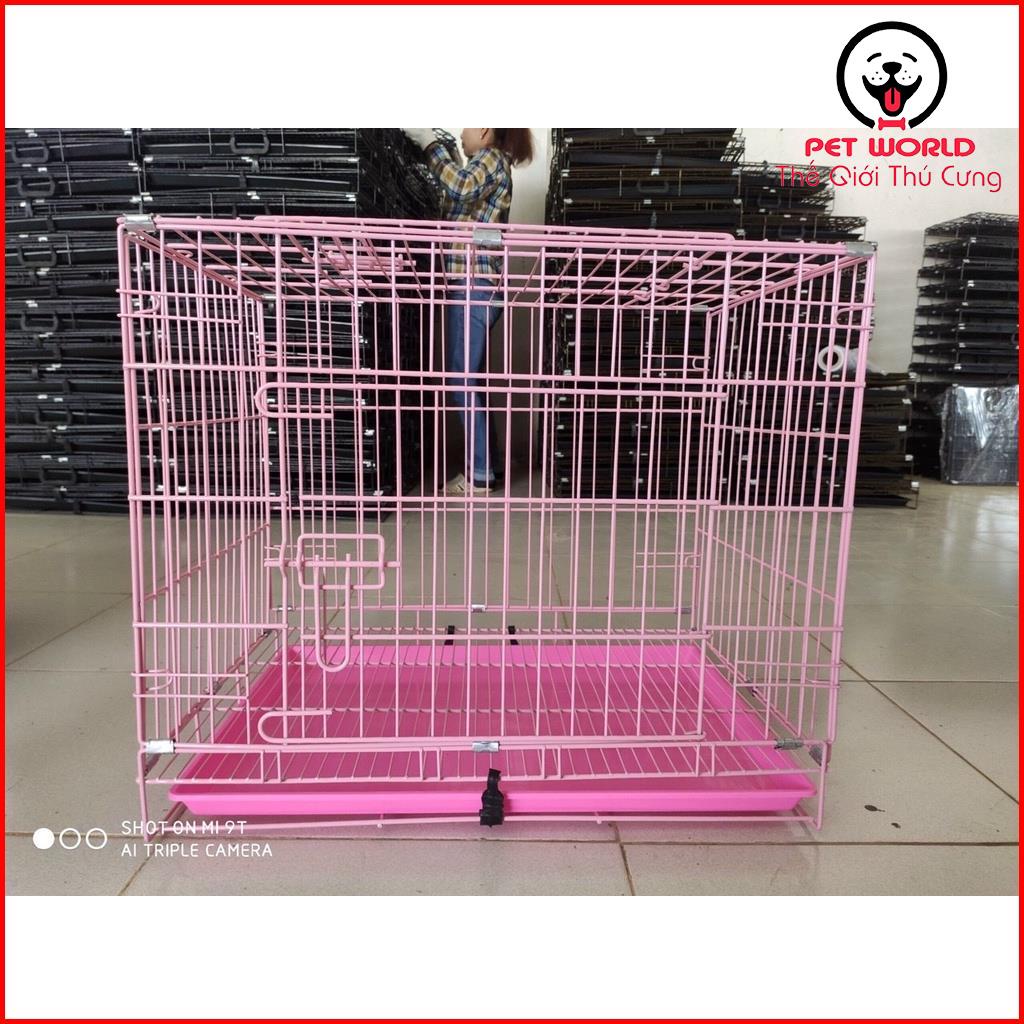 Chuồng Chó, Mèo Gấp Gọn Sơn Tĩnh Điện Xuất khẩu ( dài 91, rộng 56, cao 65 cm)