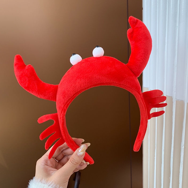 Băng đô cài tóc rửa mặt Hình Chú Cua Đỏ Dễ Thương Phong Cách Hàn Quốc Cho Nữ