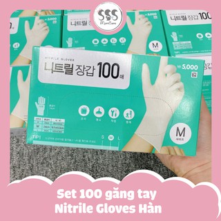 Set 100 găng tay Nitrile Gloves Hàn