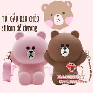 Túi đeo chéo nữ mini con gấu dễ thương thời trang cho trẻ em bé gái xách đi học làm chơi du lịch